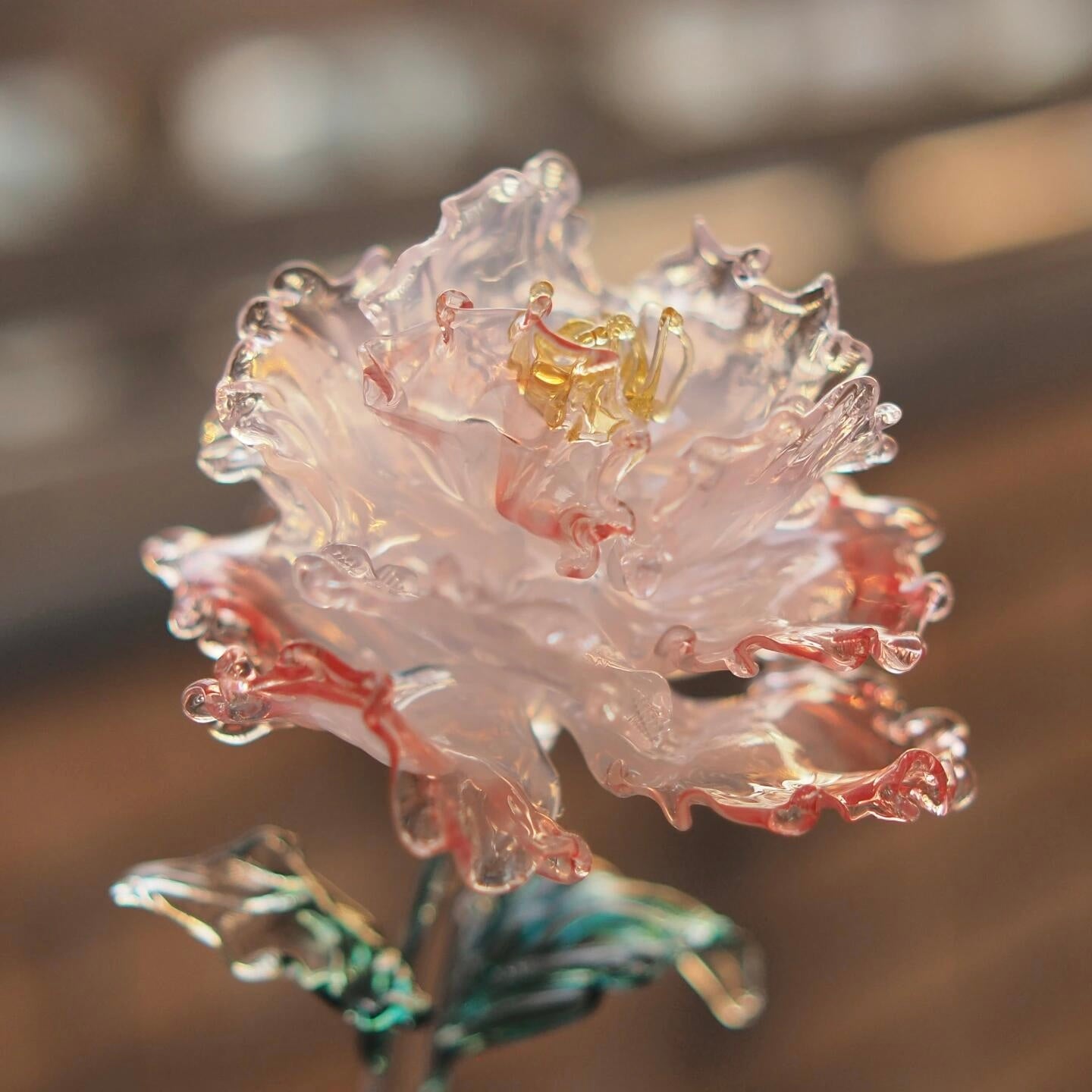 Handcrafted Glass Peony